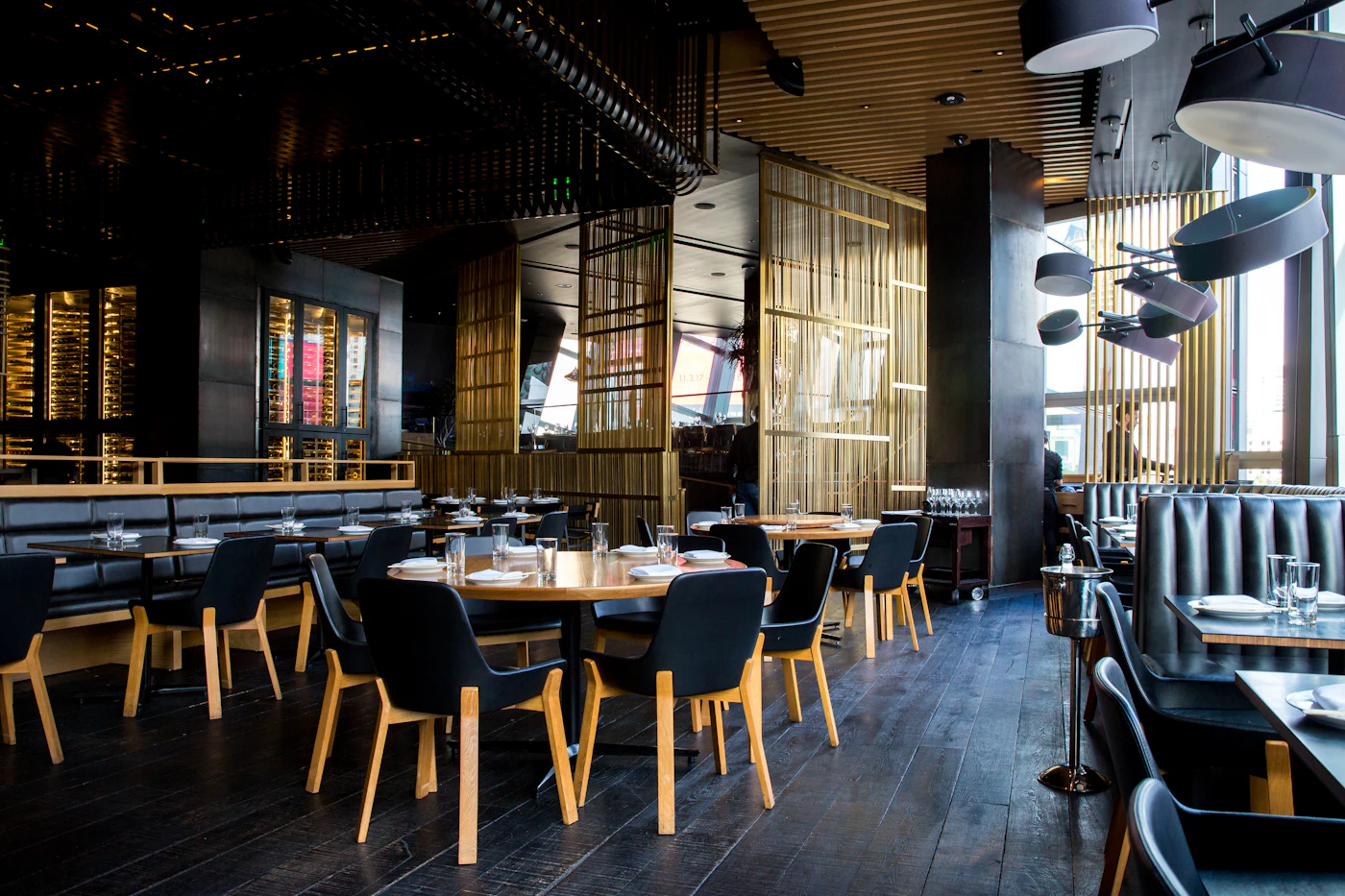 Warm and elegant dining room at BestChef